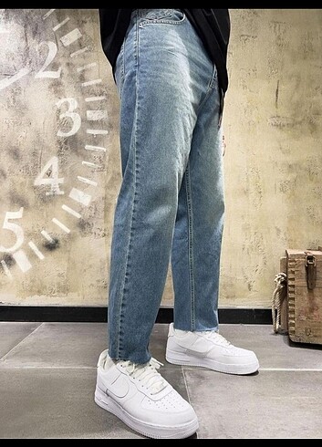 Erkek Mavi Boyfriend Jean