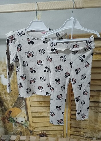 24-36 Ay Beden çeşitli Renk Mickey DESENLİ fitilli TAYTLI TAKIM 2/3yaş
