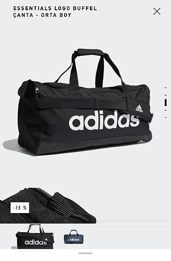  Beden Adidas orjinal spor çantası orta boy