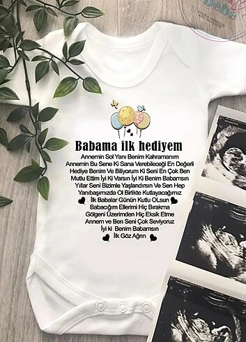 Diğer Babama İlk hediyem baskılı zıbın