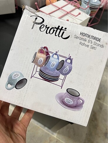 Seramik 6 lı kahve standı takımı - Görsel 4