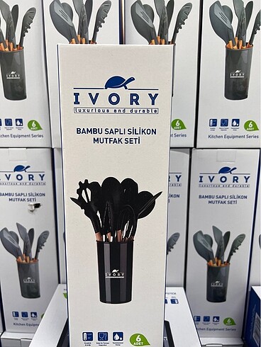  Beden Bambu saplı mutfak seti