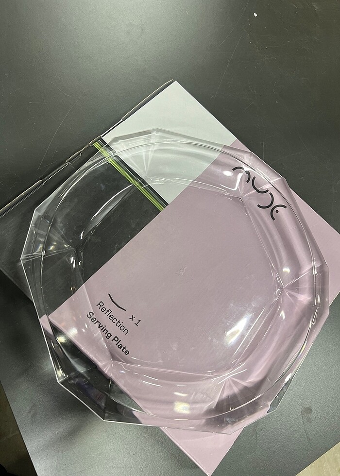 Nude şık cam tabak - Görsel 3