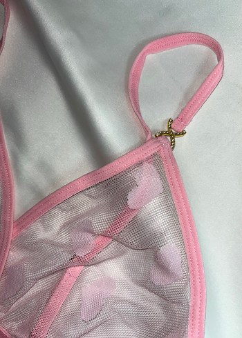 Pembe Mini Askılı Bohem Kadın Gecelik - Görsel 3