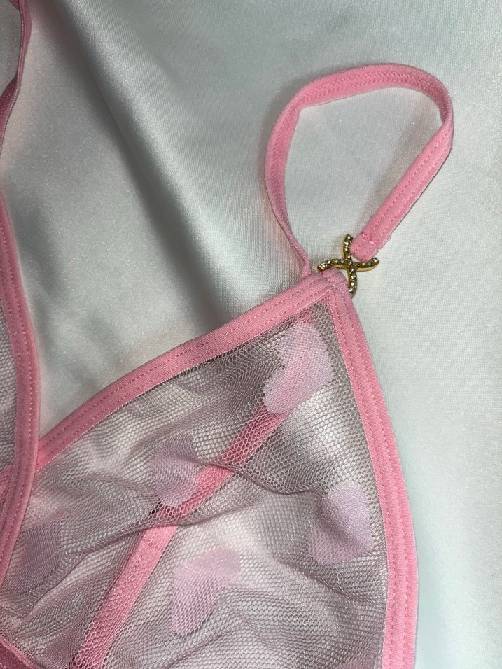 Pembe Mini Askılı Bohem Kadın Gecelik - Görsel 3