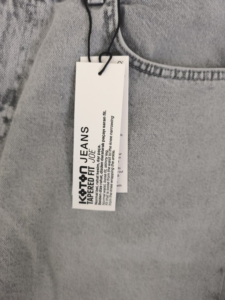 Koton Gri Erkek Tapered fit Denim Pantolon - Görsel 5