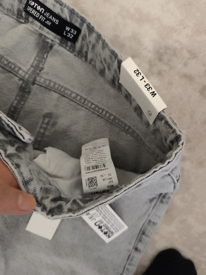 Koton Gri Erkek Tapered fit Denim Pantolon - Görsel 4