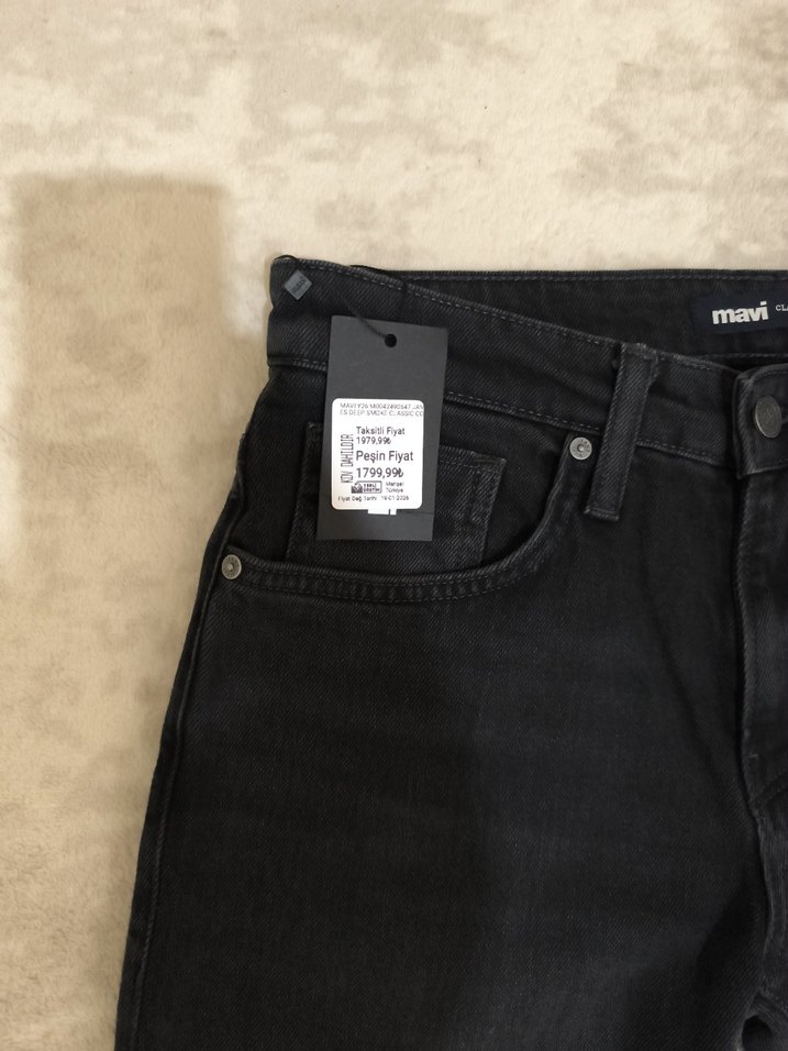 Mavi Siyah Erkek Denim Pantolon - Görsel 4