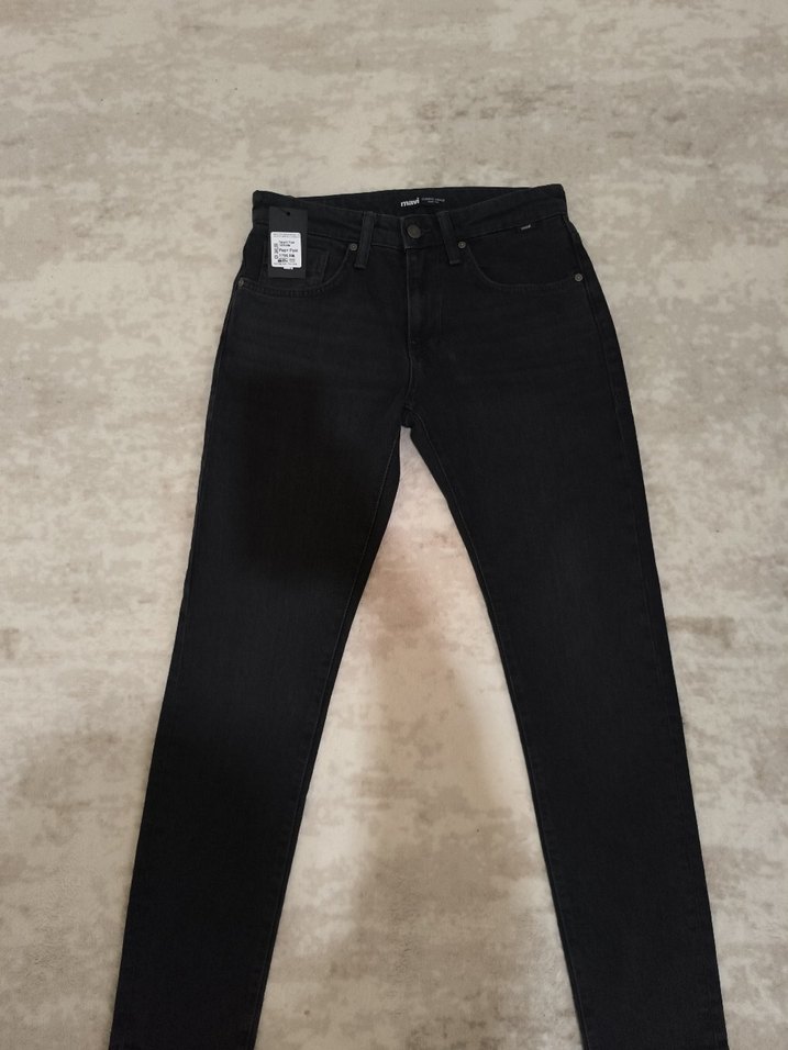 Mavi Siyah Erkek Denim Pantolon - Görsel 5