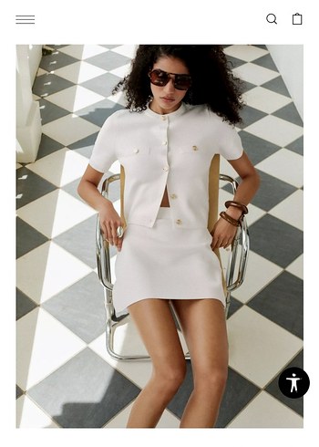 Zara zara Kısa Kollu Beyaz Düğmeli Kadın Hırka