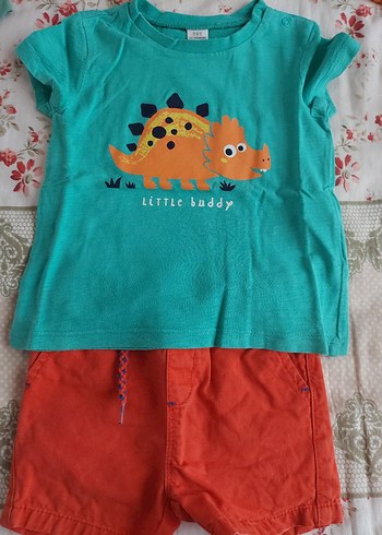 LC Waikiki Renkli Dinozor Baskılı Bebek Takımı