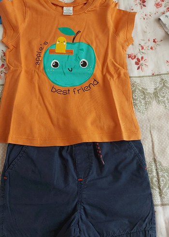 LC Waikiki Turuncu Baskılı Bebek Erkek Takımı