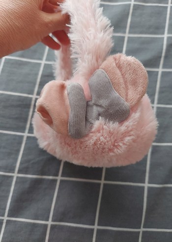 Pembe Peluş Nakışlı Kız Kulaklık - Görsel 2