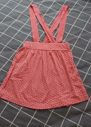 Puantiyeli Pembe salopet - Görsel 3