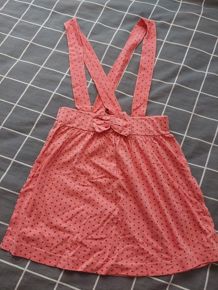 Puantiyeli Pembe salopet - Görsel 2