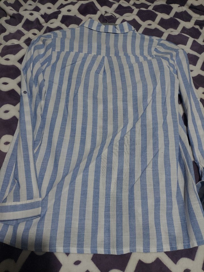 Mavi Nakışlı Bohem Kadın Gömlek - Görsel 2