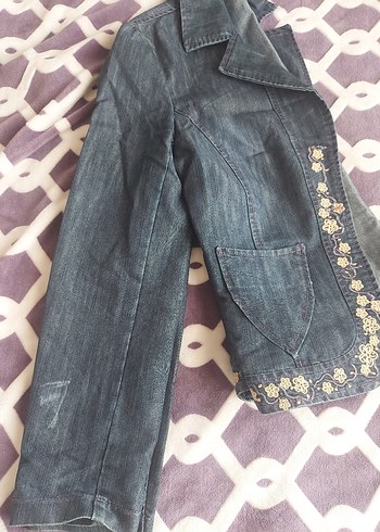 Nakışlı Kadın Denim Ceket - Görsel 2