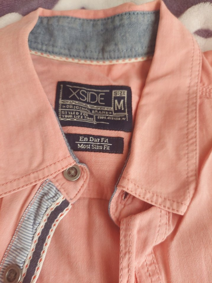 Erkek Pembe Pamuklu Kısa Kollu Gömlek - Görsel 2