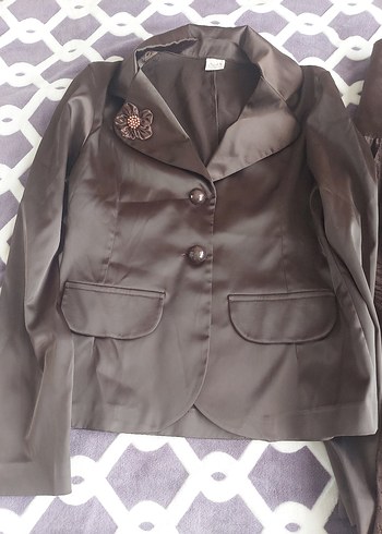 Kahverengi Pilili Uzun Kadın Takım - Görsel 3