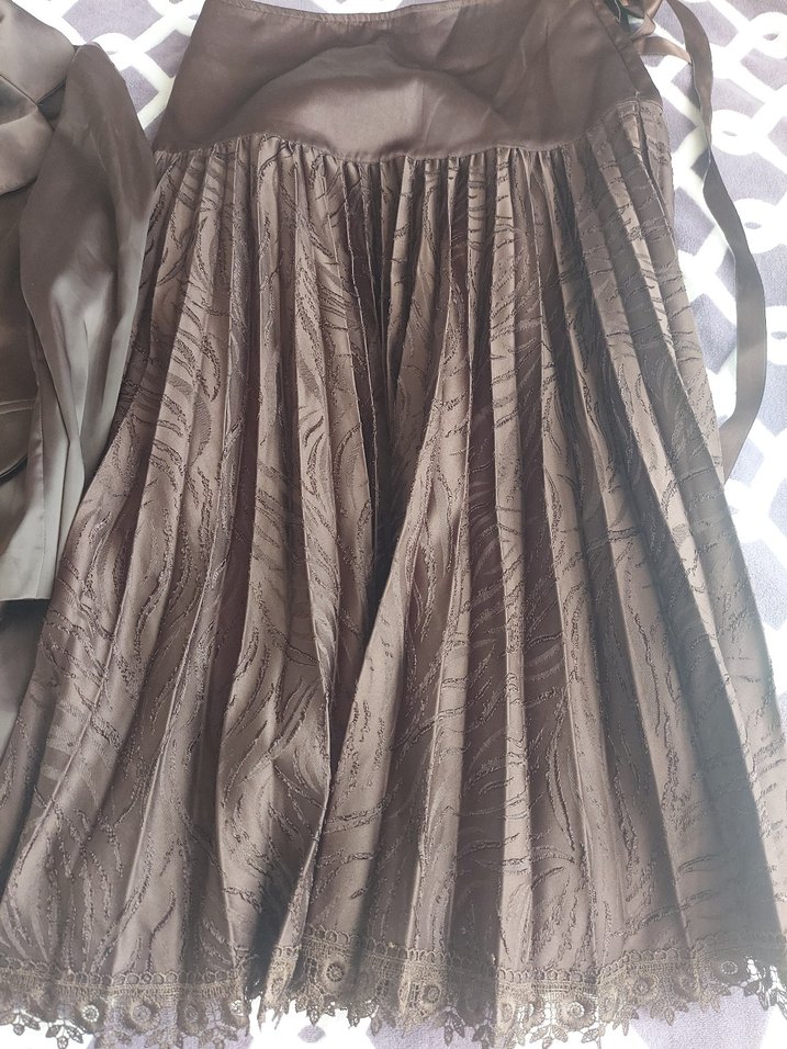 Kahverengi Pilili Uzun Kadın Takım - Görsel 2