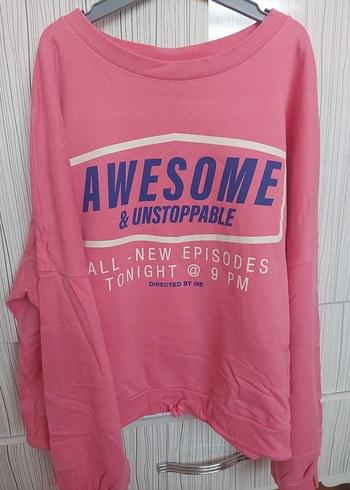 Pembe Baskılı Kadın Sweatshirt - Görsel 2