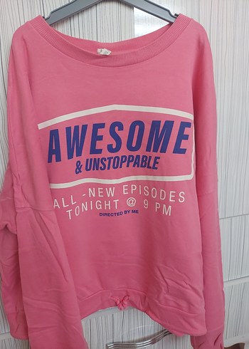 Pembe Baskılı Kadın Sweatshirt - Görsel 4