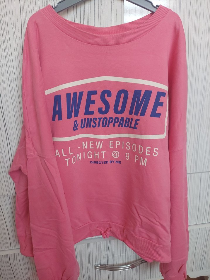 Pembe Baskılı Kadın Sweatshirt - Görsel 2