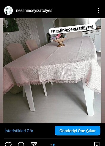 Simli keten masa örtüsü