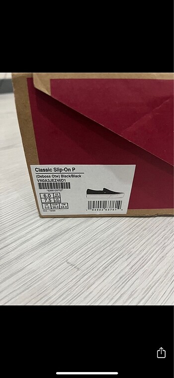 38 Beden siyah Renk VANS CLASSİC SLİP ON
