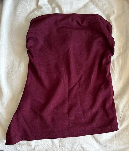 Bershka straplez bordo bluz