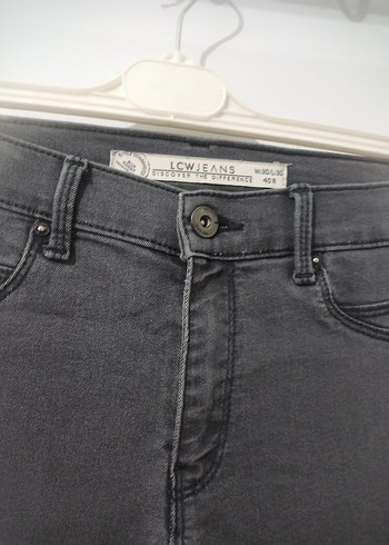 Gri İnce Kesim Kadın Denim Pantolon - Görsel 2