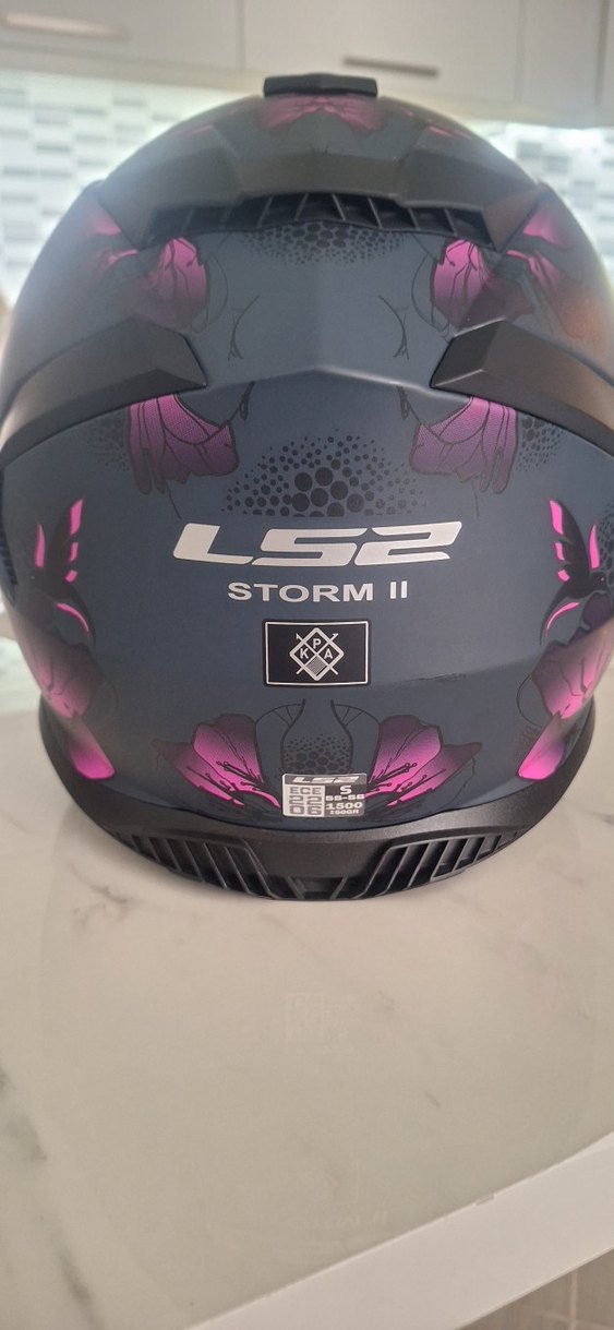 Parlak Pembe Baskılı Kadıb Motosiklet Kaskı - Görsel 4