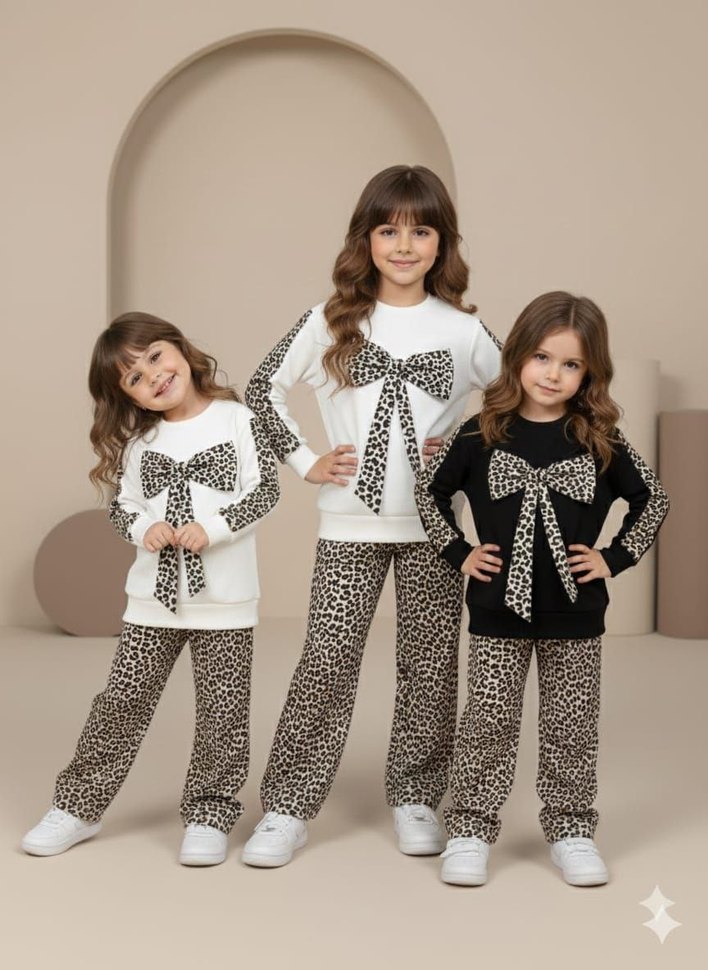 Mor Leopar Desenli Kız Eşofman Takımı - Görsel 2