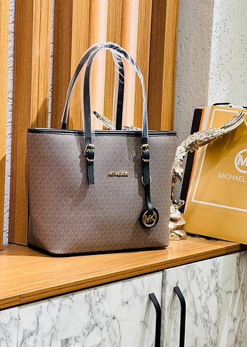 Michael Kors Desenli Kahverengi Deri Kadın Çanta