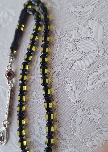 Sarı Sürmeli Toz Kehribar Tesbih