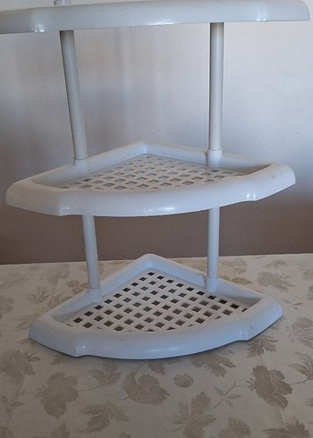 Diğer Beyaz Köşe Raf Üç Katlı Plastik