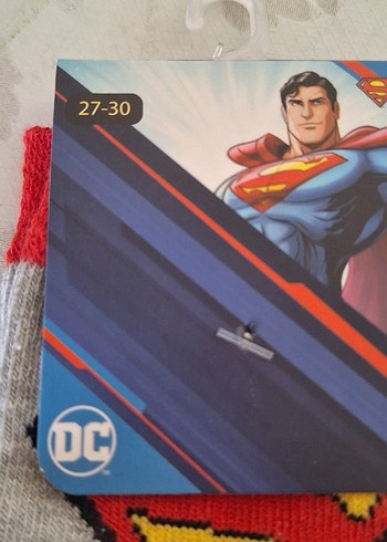 Gri Superman Baskılı Erkek Çorap - Görsel 4