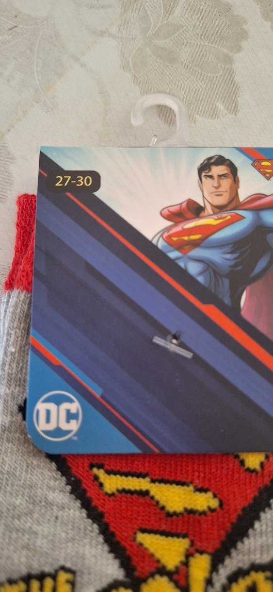 Gri Superman Baskılı Erkek Çorap - Görsel 4