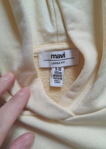 Sarı Kapüşonlu çocuk sweatshirt - Görsel 2