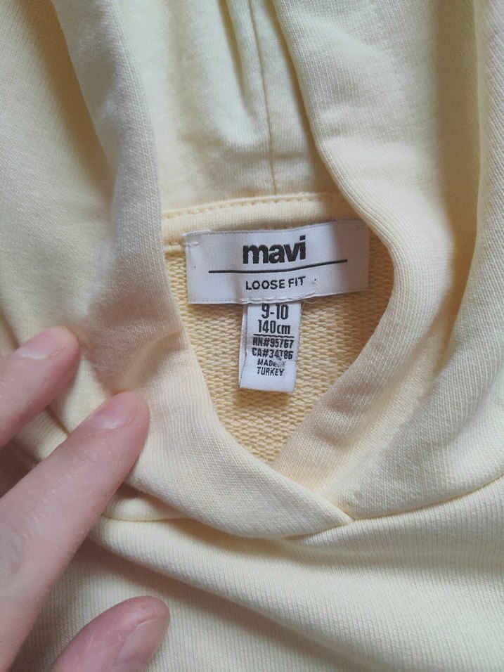 Sarı Kapüşonlu çocuk sweatshirt - Görsel 2