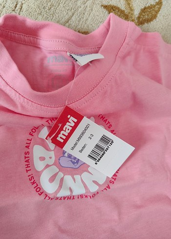 Kız Çocuk Pembe Baskılı Kısa Kollu Tişört - Görsel 2