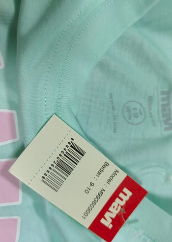 Mavi Baskılı Kız Tişörtü, Kısa Kollu - Görsel 2