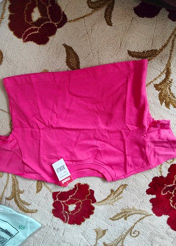 Pembe Bisiklet Yaka Kısa Kollu tişört - Görsel 3