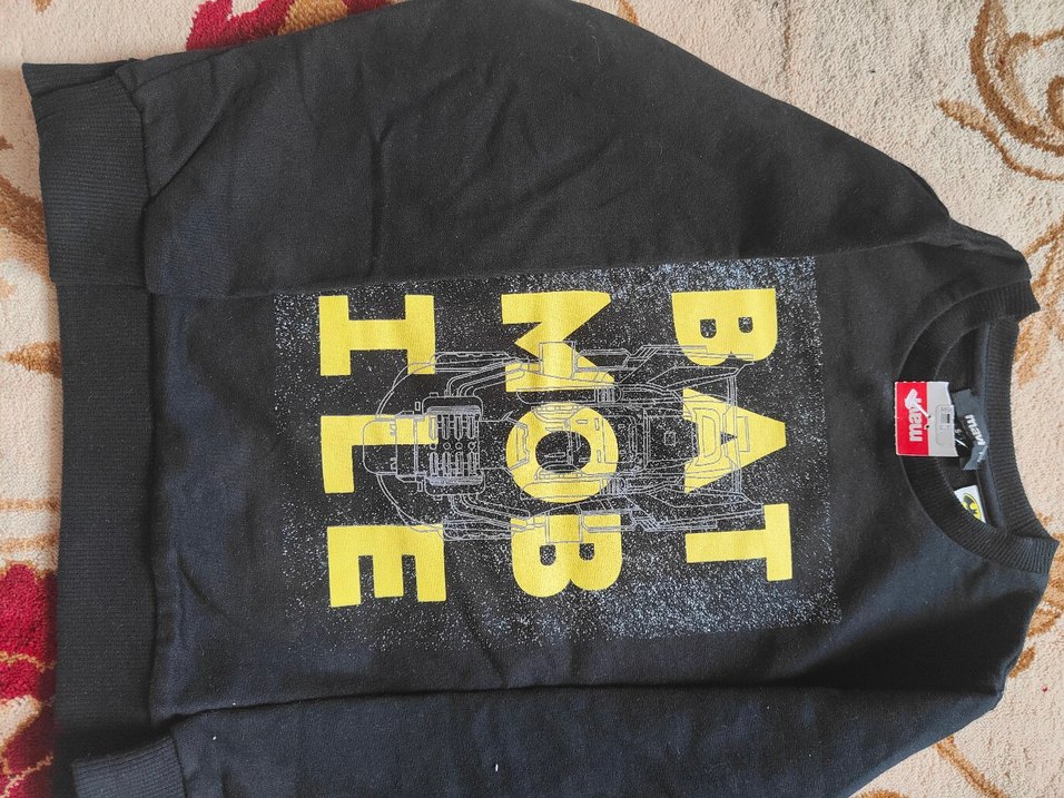 Siyah Baskılı Erkek çocuk Sweatshirt - Görsel 2