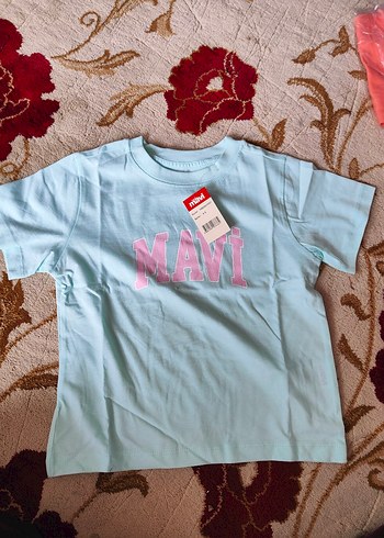 Mavi Baskılı Kız Çocuk Tişörtü - Görsel 3