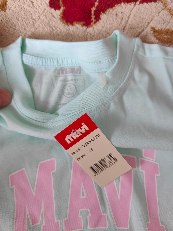 Mavi Baskılı Kız Çocuk Tişörtü - Görsel 2