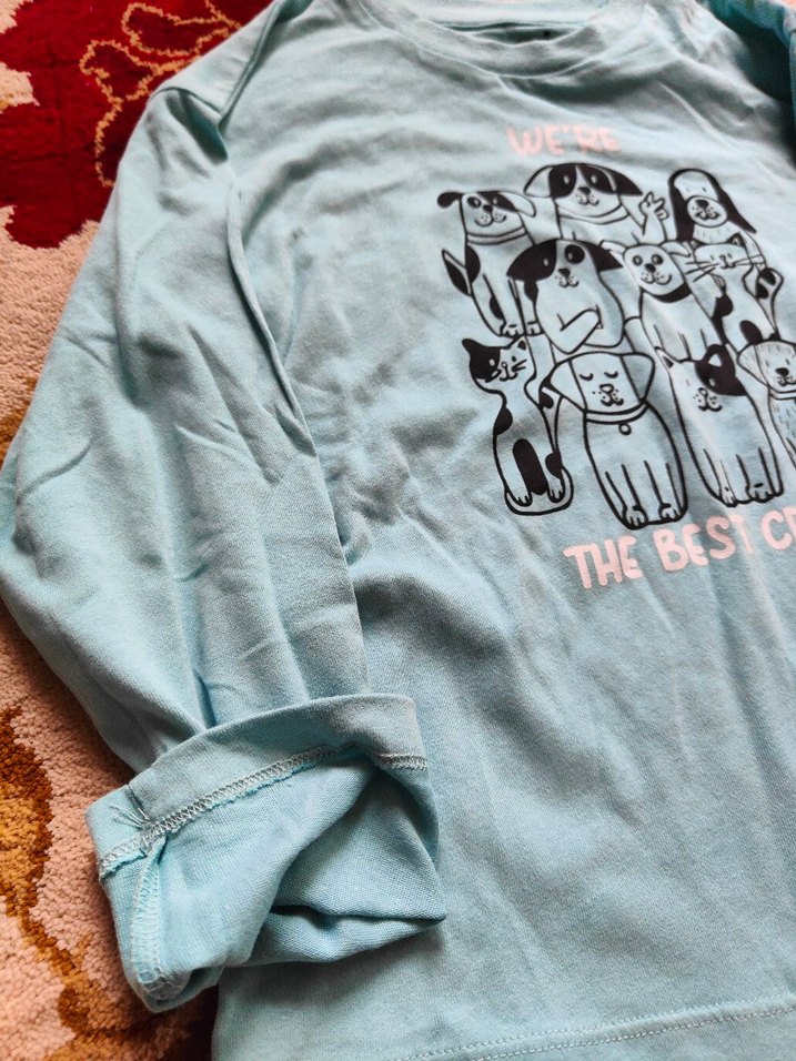 Mavi Uzun Kollu kız çocuk sweatshirt - Görsel 2