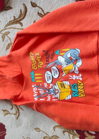 Kız Çocuk Kapüşonlu Renkli Baskılı Sweatshirt - Görsel 2