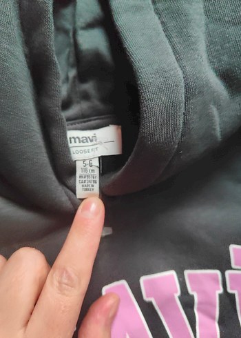 Gri Kapüşonlu çocuk sweatshirt - Görsel 2