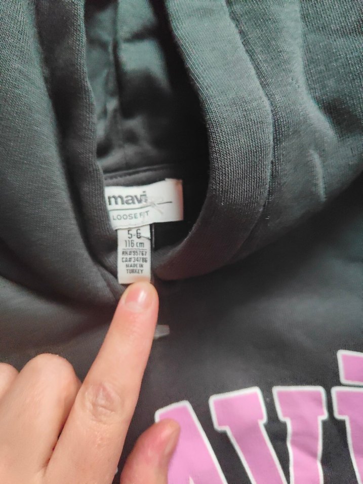 Gri Kapüşonlu çocuk sweatshirt - Görsel 2